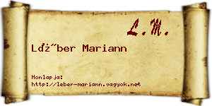 Léber Mariann névjegykártya