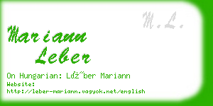 mariann leber business card